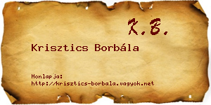 Krisztics Borbála névjegykártya