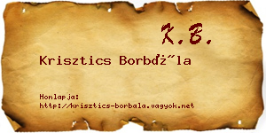 Krisztics Borbála névjegykártya