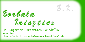 borbala krisztics business card